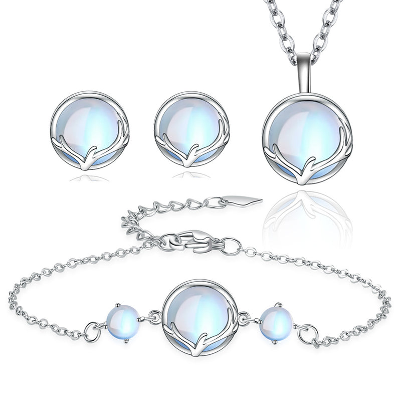Necklace and Moonstone Jewelry Set