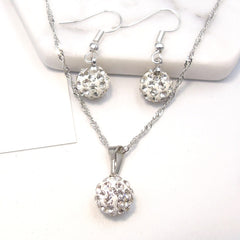 Crystal Earrings and Necklace Jewelry Set