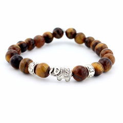 Lava Stone Bracelet, Natural Agate Elephant Bracelet