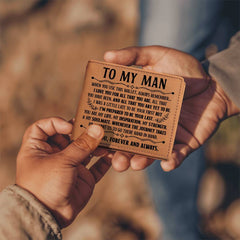 To My Man Inspiration (black lettering) – Leather Wallet