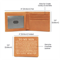 To My Son Promise (white lettering)– Leather Wallet