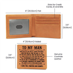 To My Man Inspiration (black lettering) – Leather Wallet