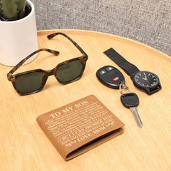 To My Son Promise (white lettering)– Leather Wallet