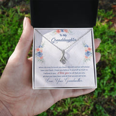 To My Granddaughter I Have Your Back - Alluring Beauty Necklace