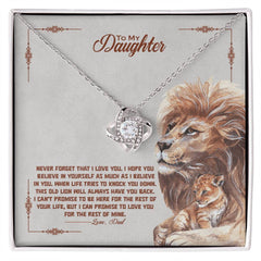 To My Daughter Never Forget - Love Knot Necklace
