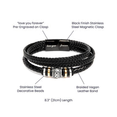To My Husband- Men's Leather Bracelet