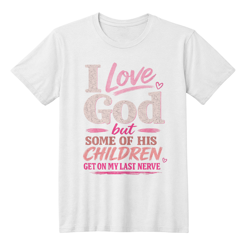 I Love God T-shirt Pink