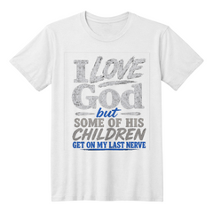 I Love God T-shirt Blue