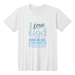 I Love God T-shirt Aqua
