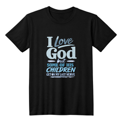 I Love God T-shirt Aqua