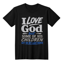 I Love God T-shirt Blue