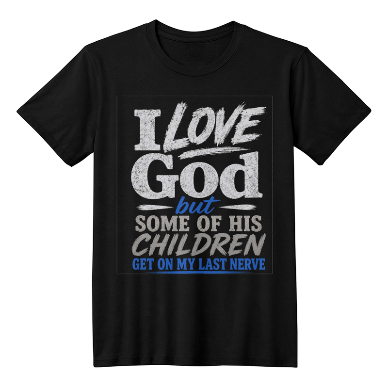 I Love God T-shirt Blue