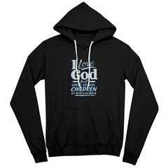 I Love God Aqua Hoodie