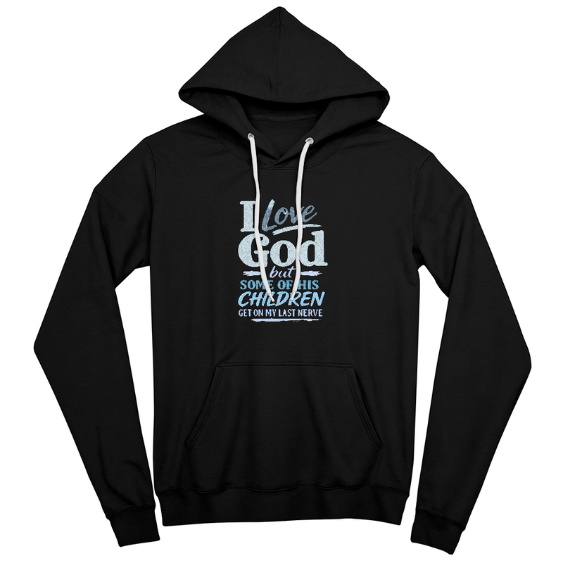 I Love God Aqua Hoodie