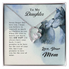 To My Daughter Old Wolf - Forever Love Necklace