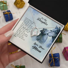 To My Daughter Old Wolf - Forever Love Necklace