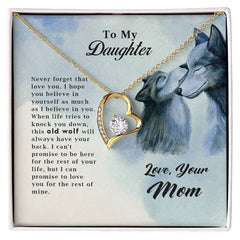 To My Daughter Old Wolf - Forever Love Necklace