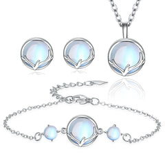 Necklace and Moonstone Jewelry Set