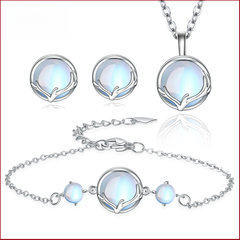Necklace and Moonstone Jewelry Set